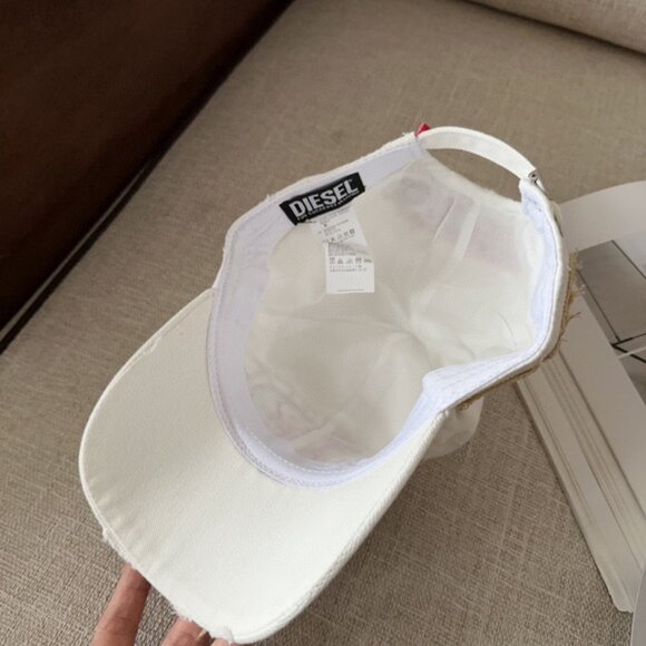 Diesel White Baseball Cap - Picture 7 of 8